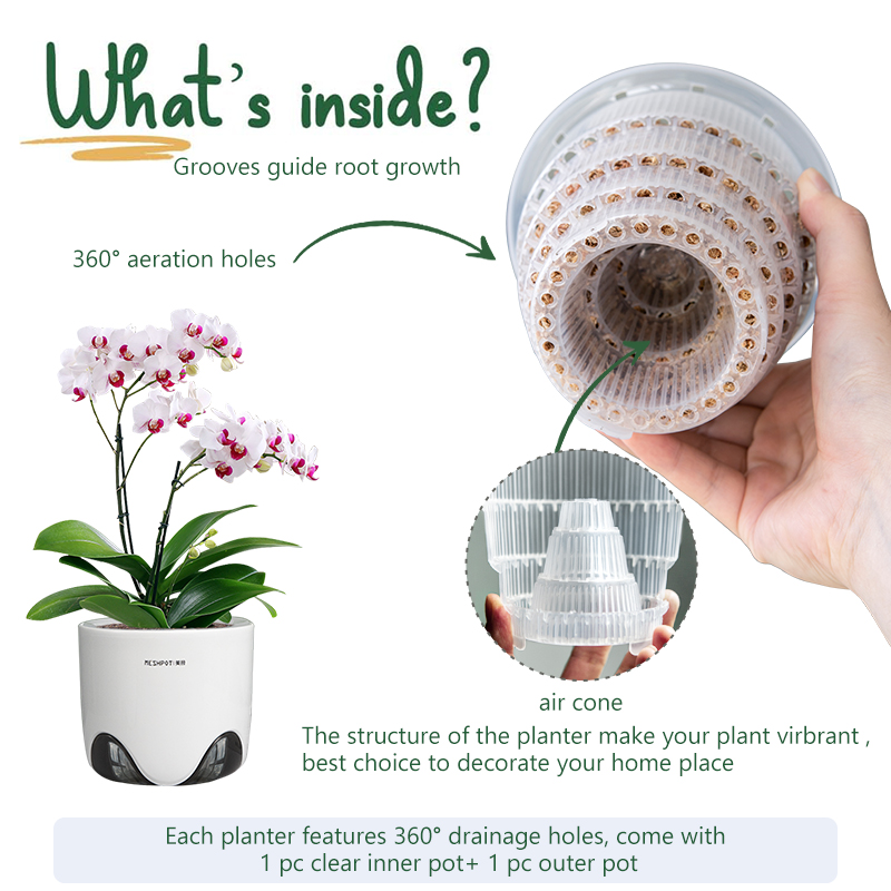 Aloe Vera Pot - Meshpot Orchid Pots with Holes Clear